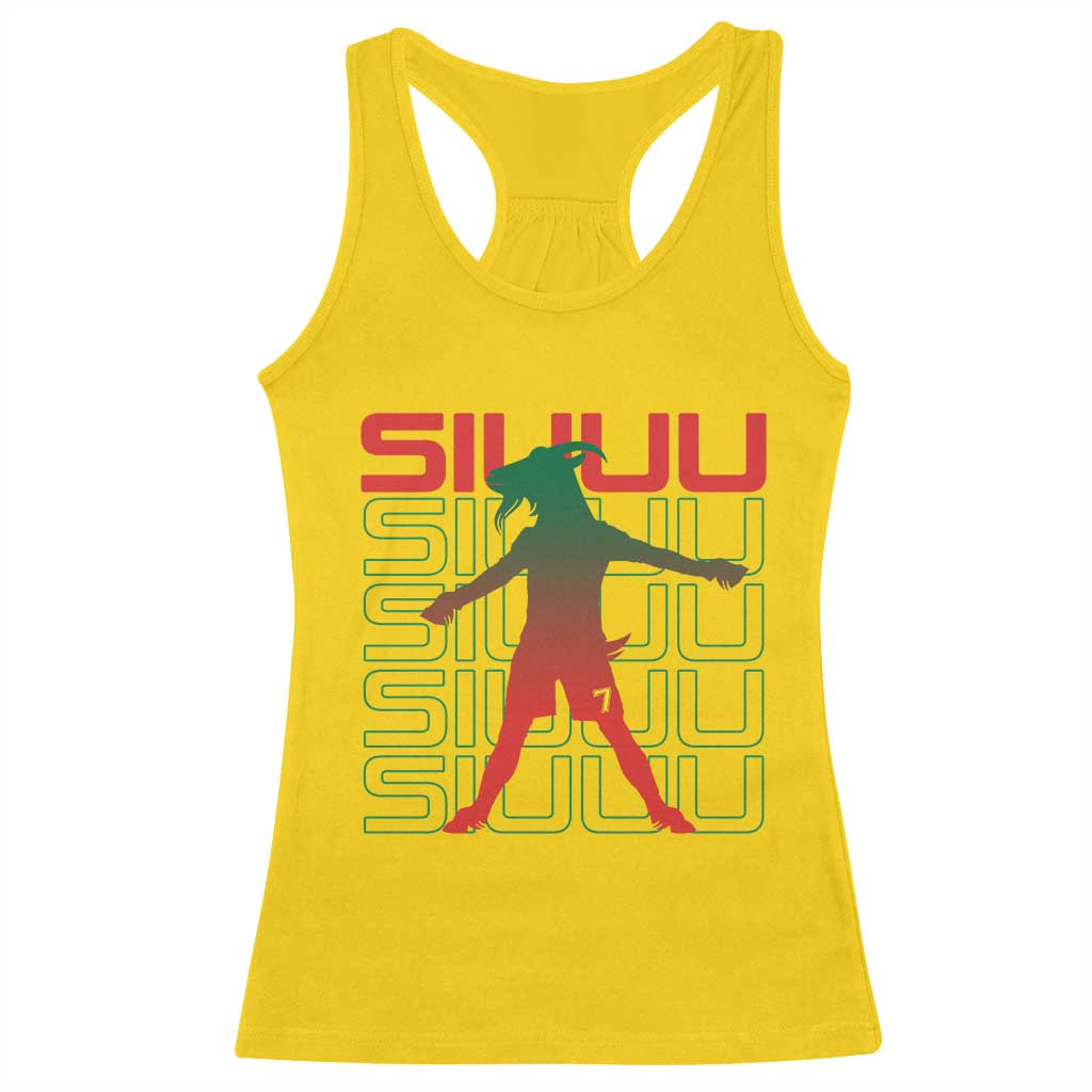 Funny Siuuuu Racerback Tank Top Iconic Goal Shout Soccer Lover Gift TS12 Daisy Print Your Wear