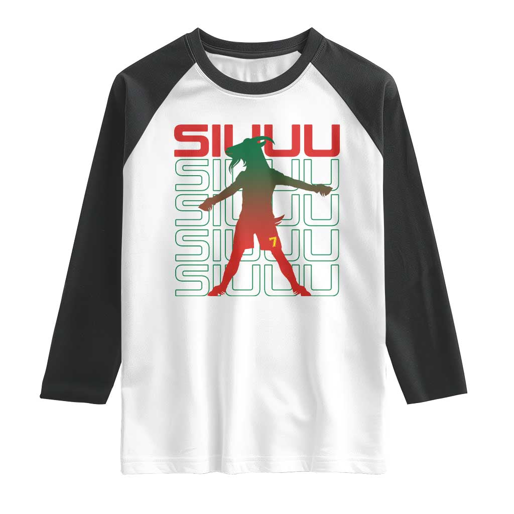 Funny Siuuuu Raglan Shirt Iconic Goal Shout Soccer Lover Gift TS12 White Black Print Your Wear
