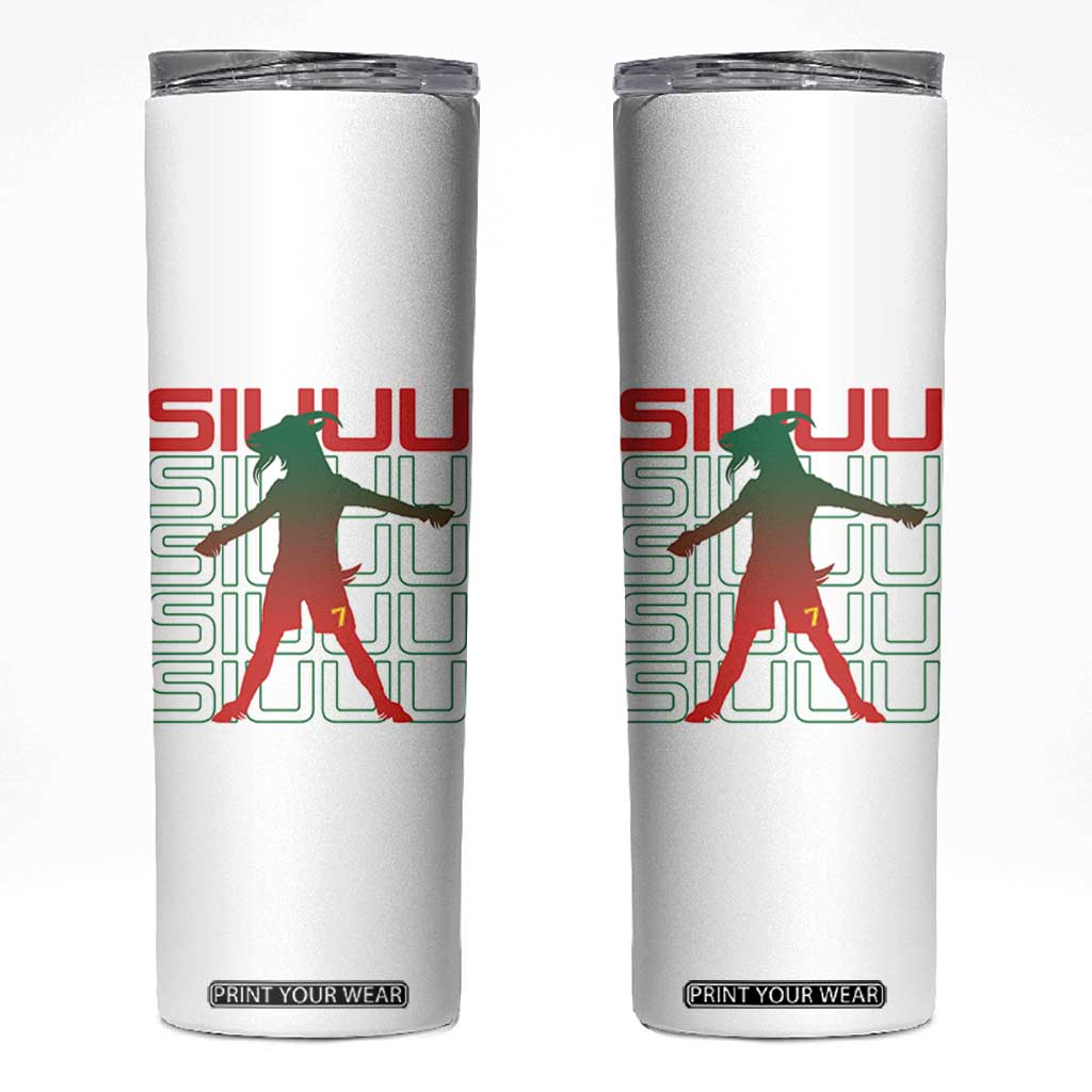 Funny Siuuuu Skinny Tumbler Iconic Goal Shout Soccer Lover Gift TS12 White Print Your Wear
