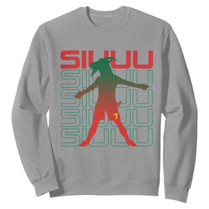 Funny Siuuuu Sweatshirt Iconic Goal Shout Soccer Lover Gift TS12 Sport Gray Print Your Wear