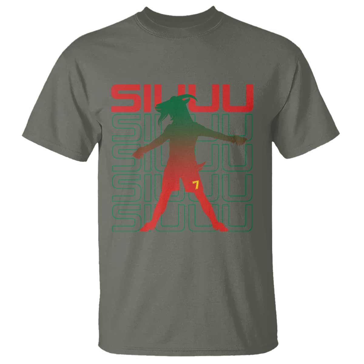 Funny Siuuuu T Shirt Iconic Goal Shout Soccer Lover Gift TS12 Military Green Print Your Wear