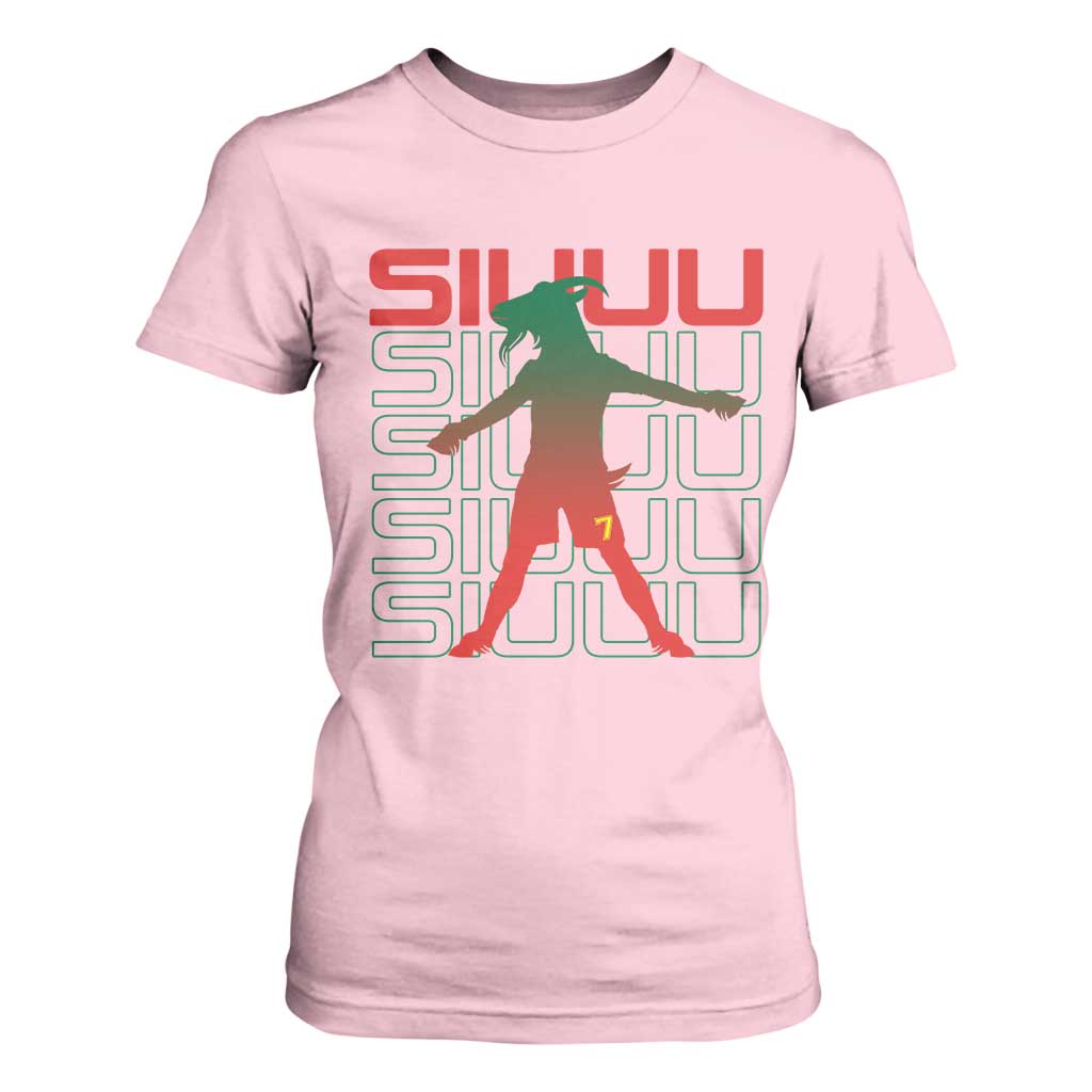 Funny Siuuuu T Shirt For Women Iconic Goal Shout Soccer Lover Gift TS12 Light Pink Print Your Wear