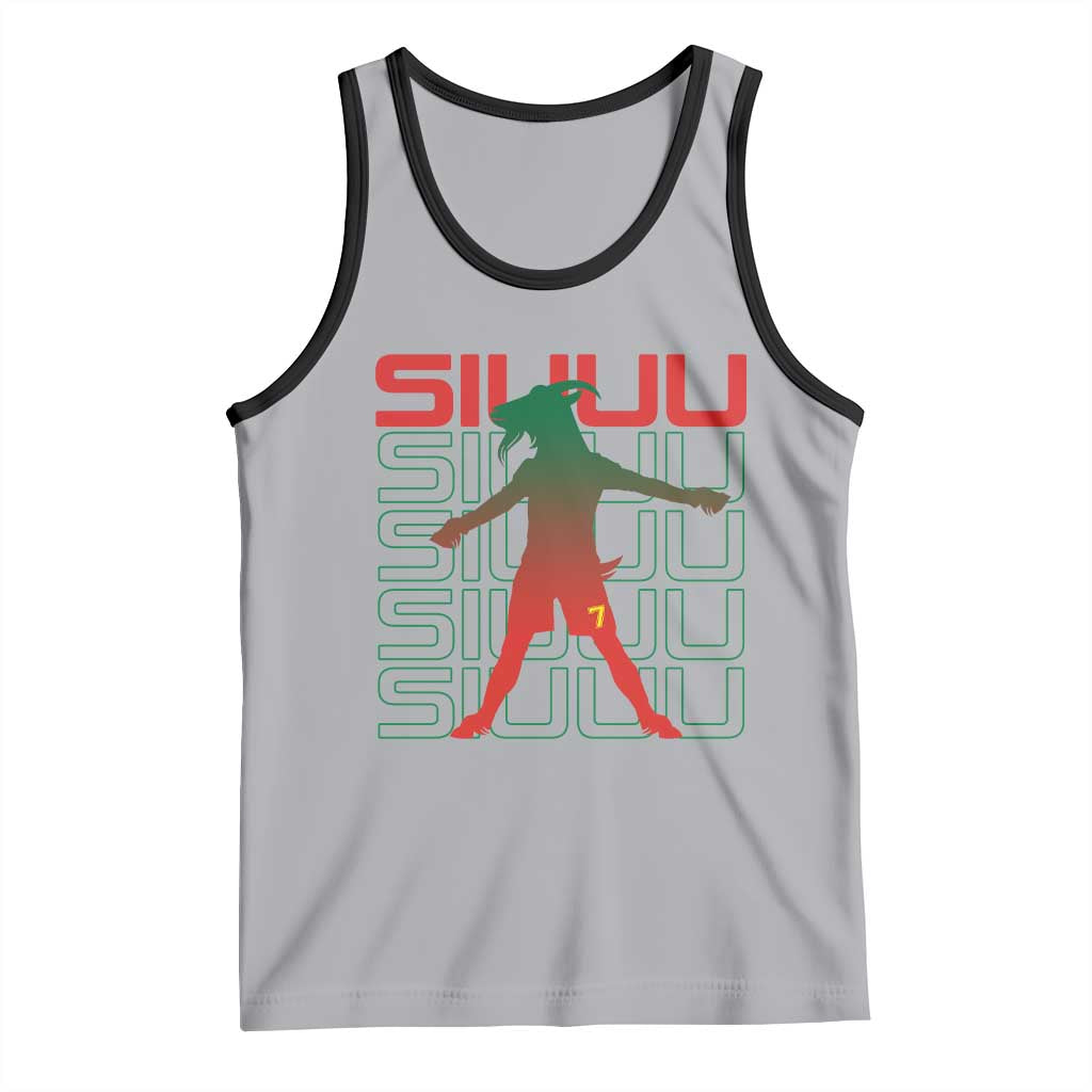 Funny Siuuuu Tank Top Iconic Goal Shout Soccer Lover Gift TS12 Athletic Heather Black Print Your Wear