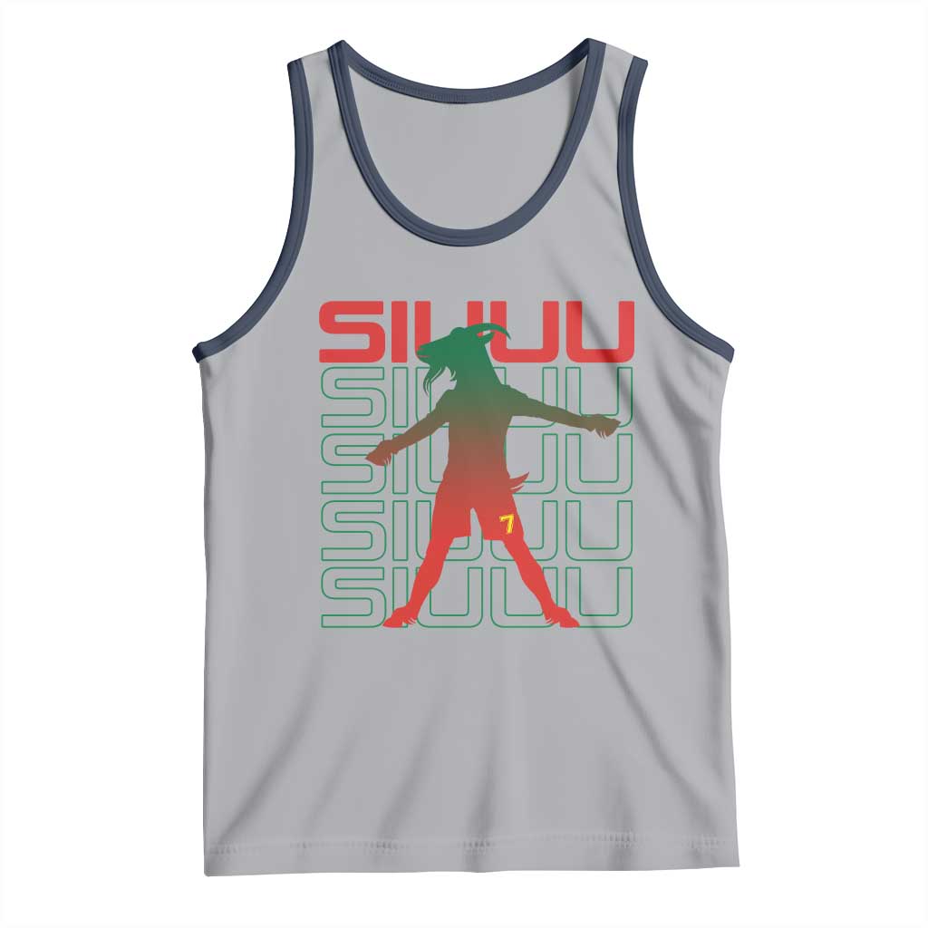 Funny Siuuuu Tank Top Iconic Goal Shout Soccer Lover Gift TS12 Athletic Heather Navy Print Your Wear