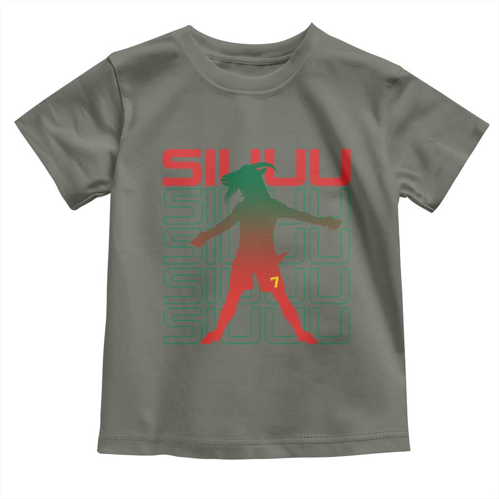 Funny Siuuuu Toddler T Shirt Iconic Goal Shout Soccer Lover Gift TS12 Military Green Print Your Wear
