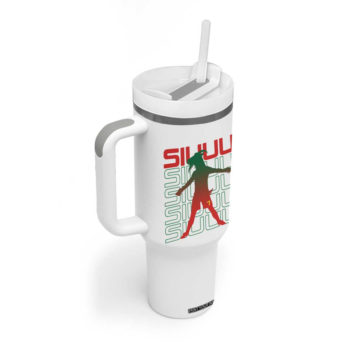 Funny Siuuuu Tumbler With Handle Iconic Goal Shout Soccer Lover Gift TS12 Print Your Wear