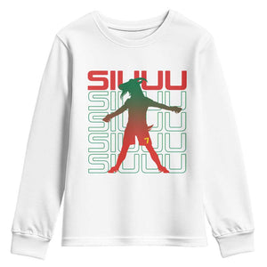 Funny Siuuuu Youth Sweatshirt Iconic Goal Shout Soccer Lover Gift TS12 White Print Your Wear