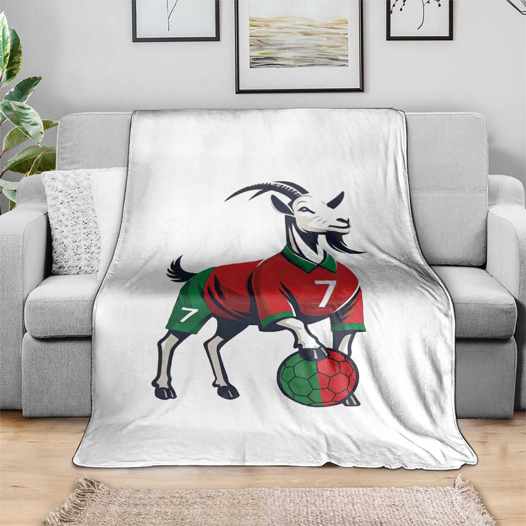 Number Seven Soccer GOAT Siuuuu Celebration Throw Blanket TS12 Print Your Wear