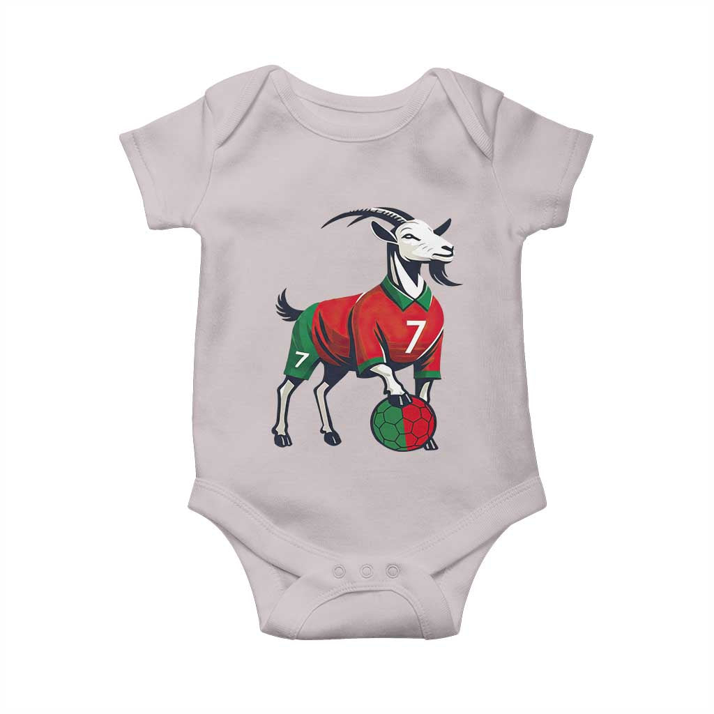Number Seven Soccer GOAT Siuuuu Celebration Baby Onesie TS12 Ice Gray Print Your Wear