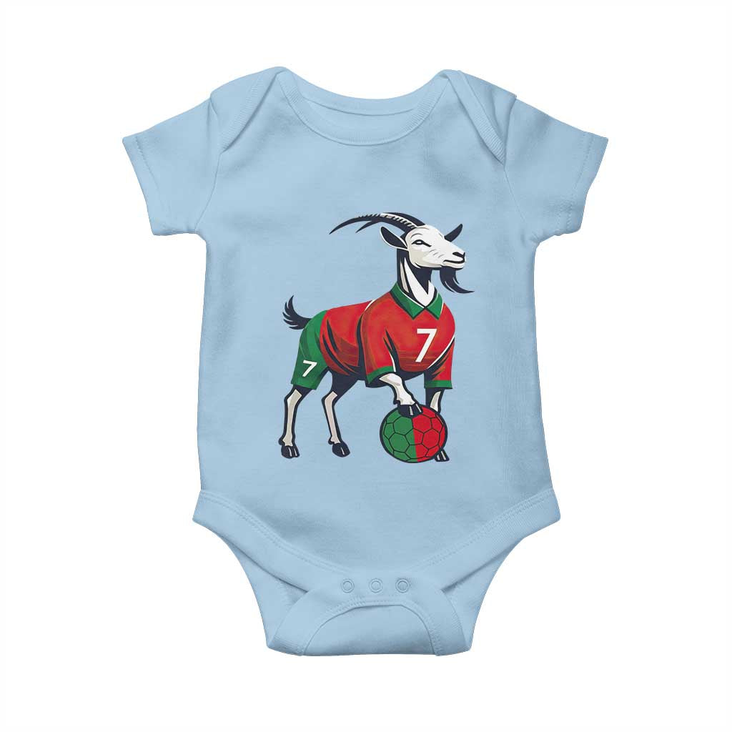 Number Seven Soccer GOAT Siuuuu Celebration Baby Onesie TS12 Light Blue Print Your Wear