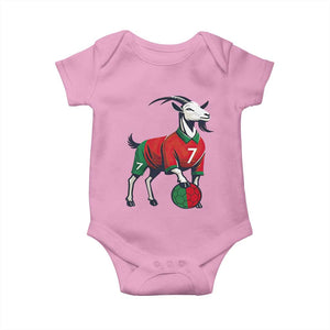 Number Seven Soccer GOAT Siuuuu Celebration Baby Onesie TS12 Light Pink Print Your Wear