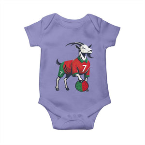 Number Seven Soccer GOAT Siuuuu Celebration Baby Onesie TS12 Violet Print Your Wear
