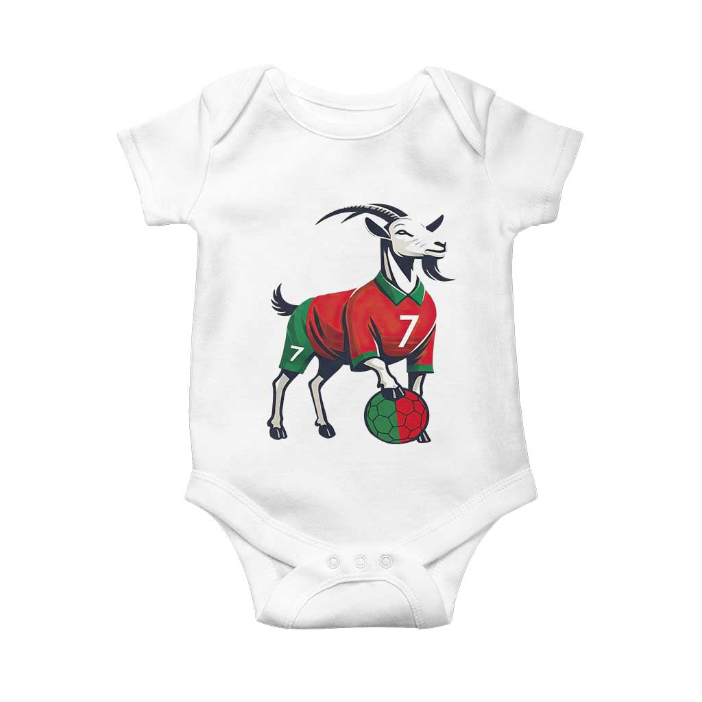 Number Seven Soccer GOAT Siuuuu Celebration Baby Onesie TS12 White Print Your Wear