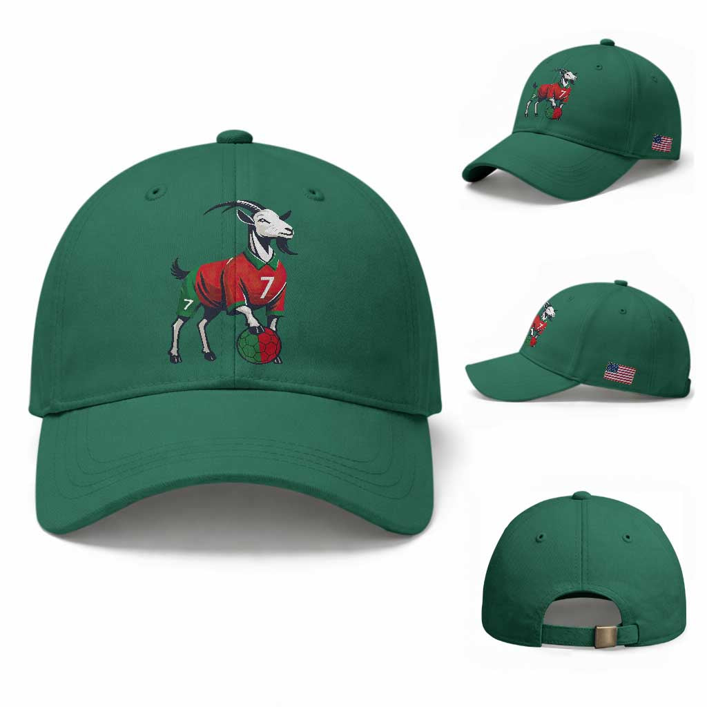 Number Seven Soccer GOAT Siuuuu Celebration Baseball Cap TS12 Baseball Cap Universal Fit Irish Green Print Your Wear