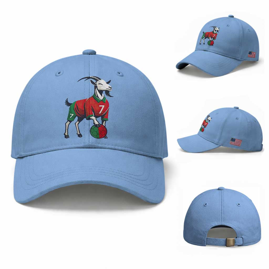 Number Seven Soccer GOAT Siuuuu Celebration Baseball Cap TS12 Baseball Cap Universal Fit Light Blue Print Your Wear