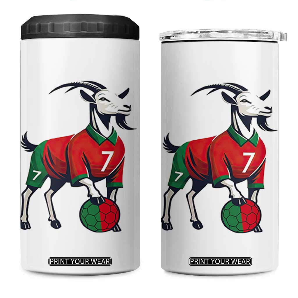 Number Seven Soccer GOAT Siuuuu Celebration 4 in 1 Can Cooler Tumbler TS12 One Size: 16 oz White Print Your Wear