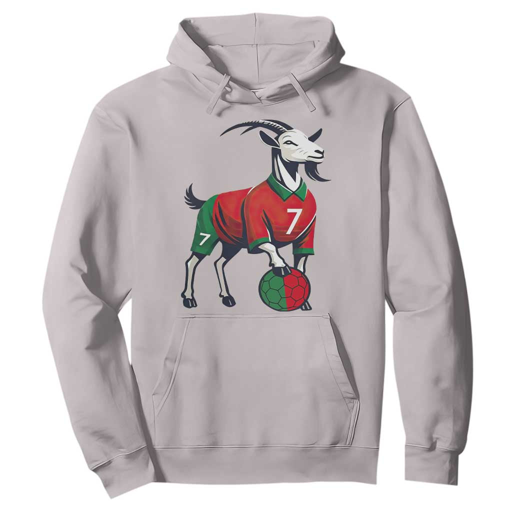 Number Seven Soccer GOAT Siuuuu Celebration Hoodie TS12 Ice Gray Print Your Wear