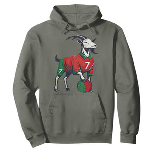 Number Seven Soccer GOAT Siuuuu Celebration Hoodie TS12 Military Green Print Your Wear