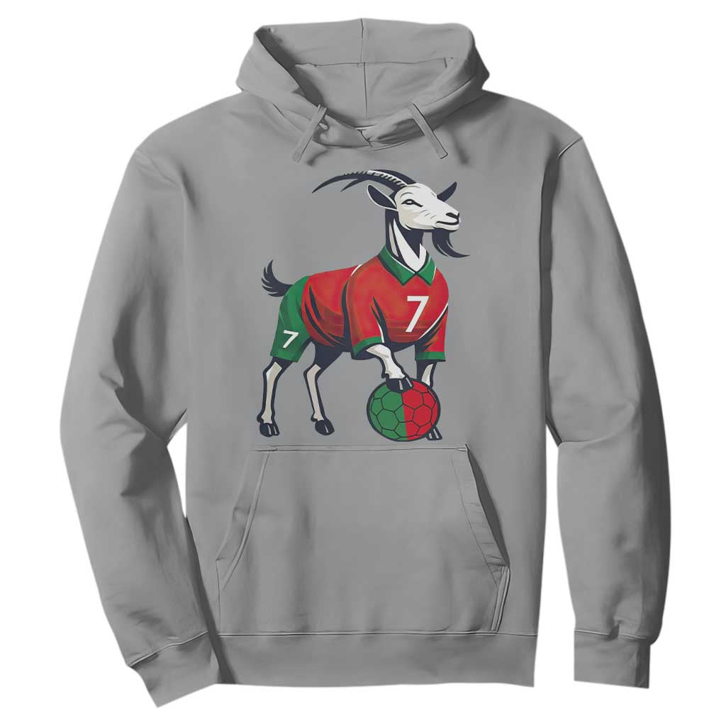 Number Seven Soccer GOAT Siuuuu Celebration Hoodie TS12 Sport Gray Print Your Wear