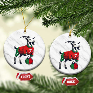 Number Seven Soccer GOAT Siuuuu Celebration Ceramic Ornament TS12 1pc White Marble Print Your Wear