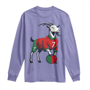 Number Seven Soccer GOAT Siuuuu Celebration Long Sleeve Shirt TS12 Violet Print Your Wear