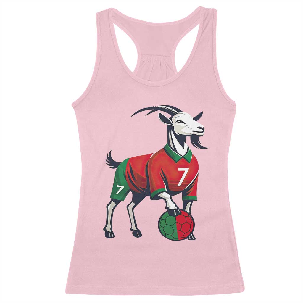 Number Seven Soccer GOAT Siuuuu Celebration Racerback Tank Top TS12 Light Pink Print Your Wear