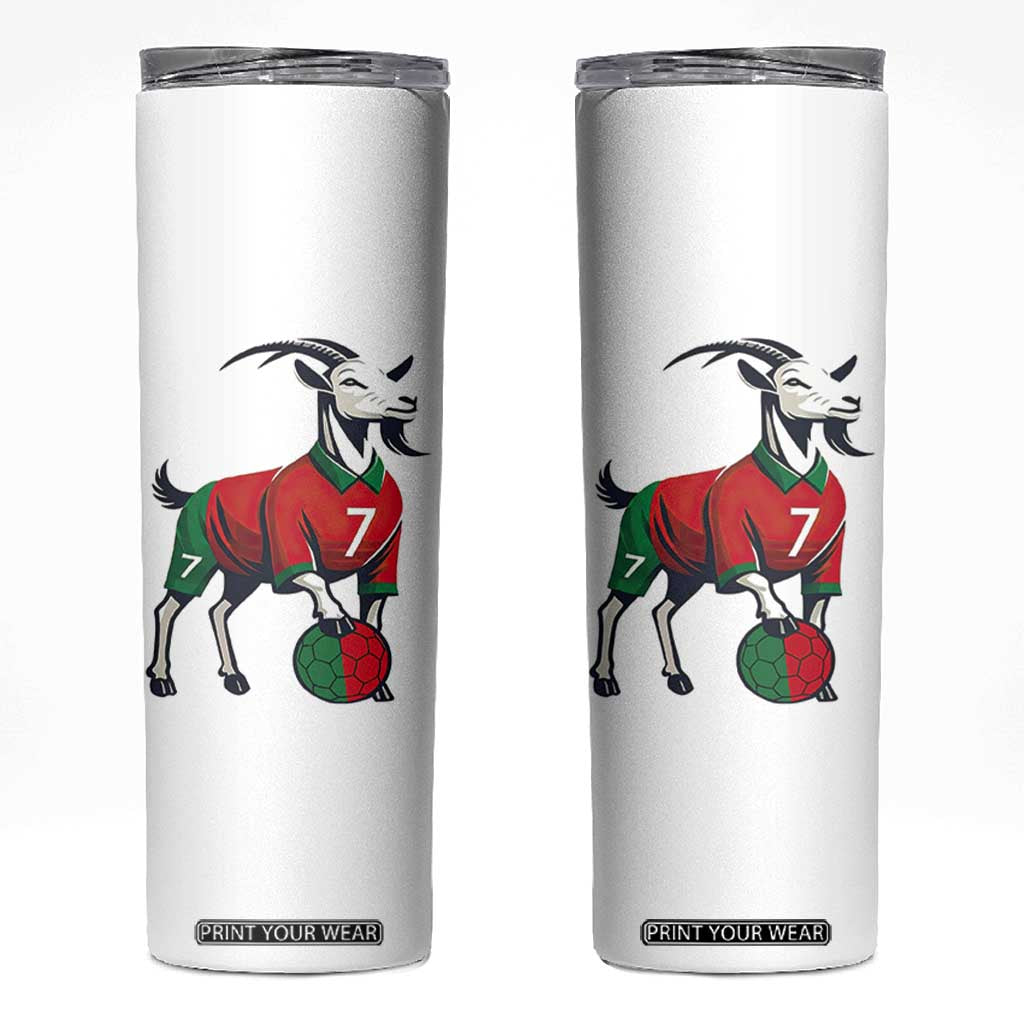 Number Seven Soccer GOAT Siuuuu Celebration Skinny Tumbler TS12 White Print Your Wear