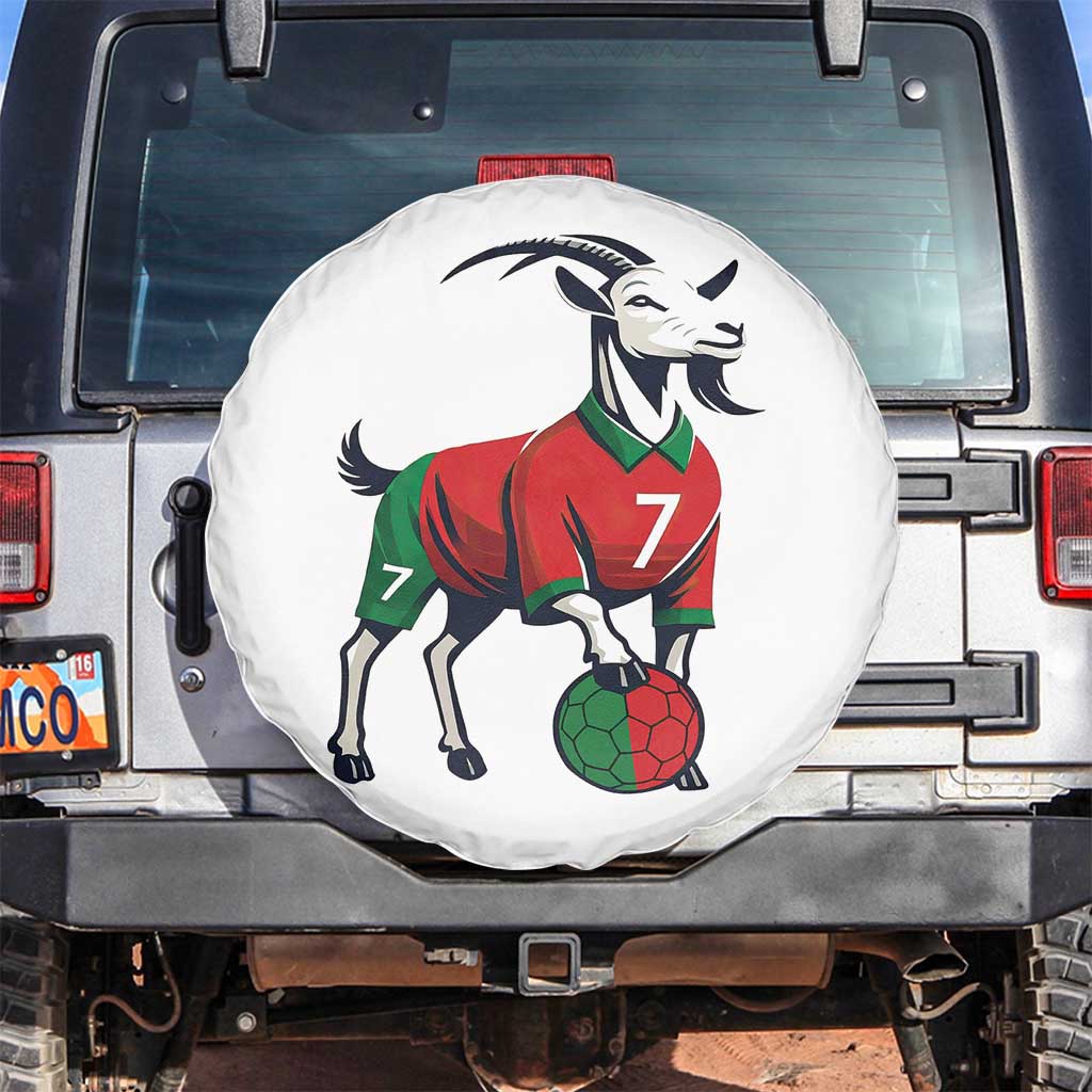 Number Seven Soccer GOAT Siuuuu Celebration Spare Tire Cover TS12 No hole White Print Your Wear
