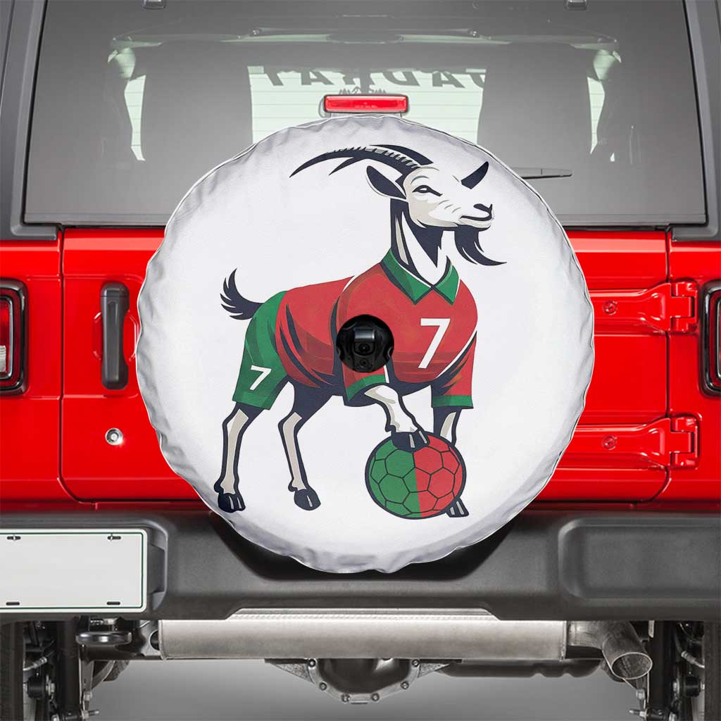 Number Seven Soccer GOAT Siuuuu Celebration Spare Tire Cover TS12 White Print Your Wear
