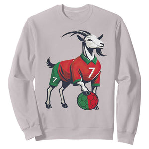 Number Seven Soccer GOAT Siuuuu Celebration Sweatshirt TS12 Ice Gray Print Your Wear