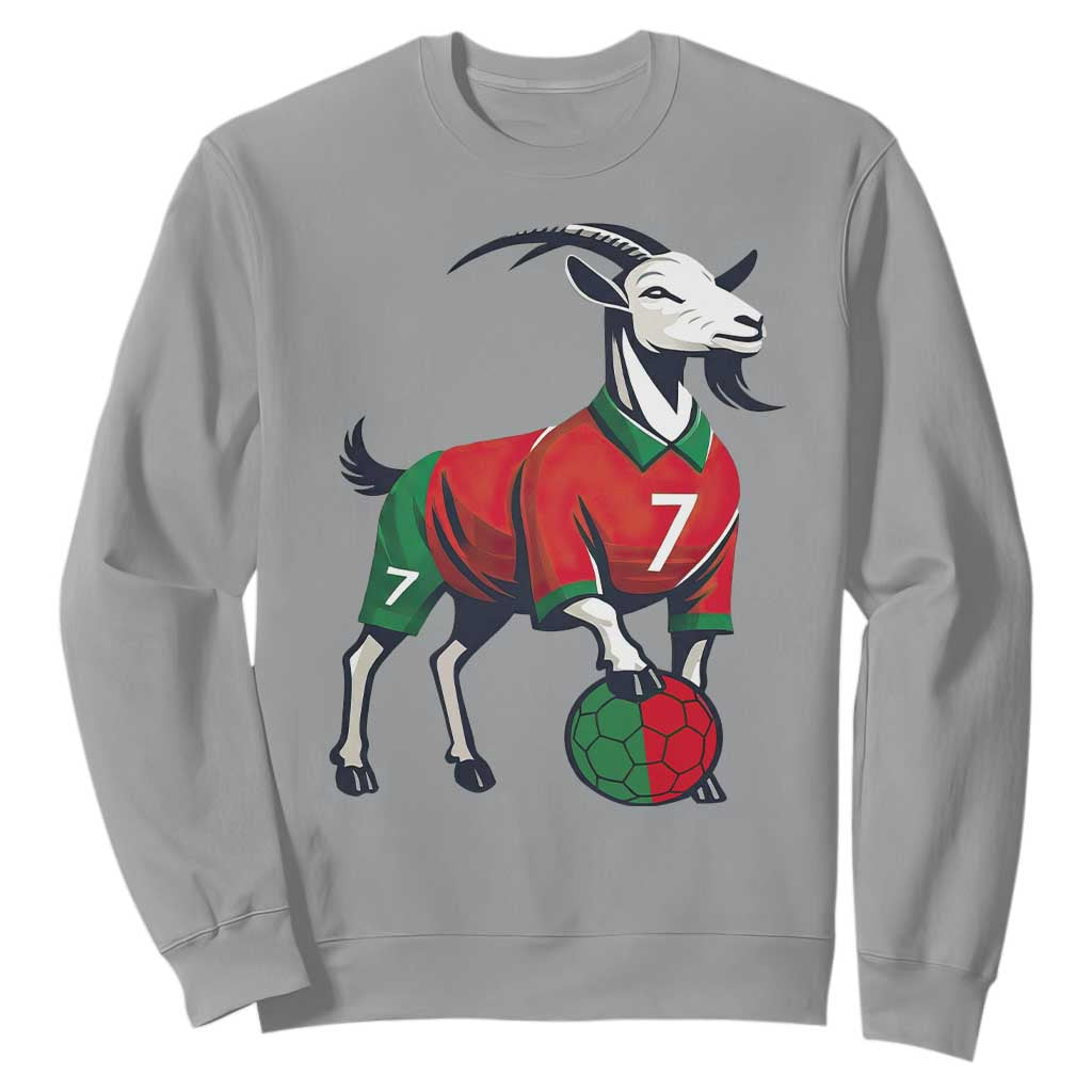 Number Seven Soccer GOAT Siuuuu Celebration Sweatshirt TS12 Sport Gray Print Your Wear