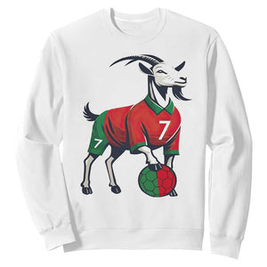 Number Seven Soccer GOAT Siuuuu Celebration Sweatshirt TS12 White Print Your Wear