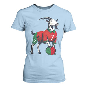 Number Seven Soccer GOAT Siuuuu Celebration T Shirt For Women TS12 Light Blue Print Your Wear