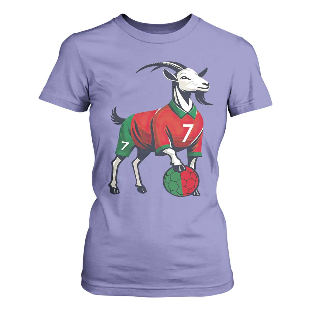 Number Seven Soccer GOAT Siuuuu Celebration T Shirt For Women TS12 Violet Print Your Wear