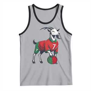 Number Seven Soccer GOAT Siuuuu Celebration Tank Top TS12 Athletic Heather Black Print Your Wear