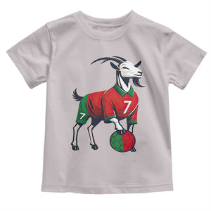 Number Seven Soccer GOAT Siuuuu Celebration Toddler T Shirt TS12 Ice Gray Print Your Wear