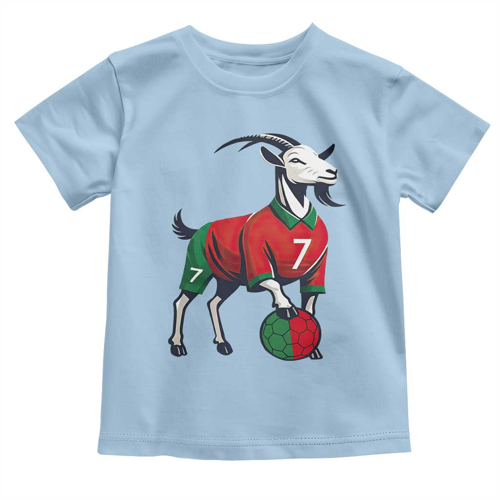 Number Seven Soccer GOAT Siuuuu Celebration Toddler T Shirt TS12 Light Blue Print Your Wear