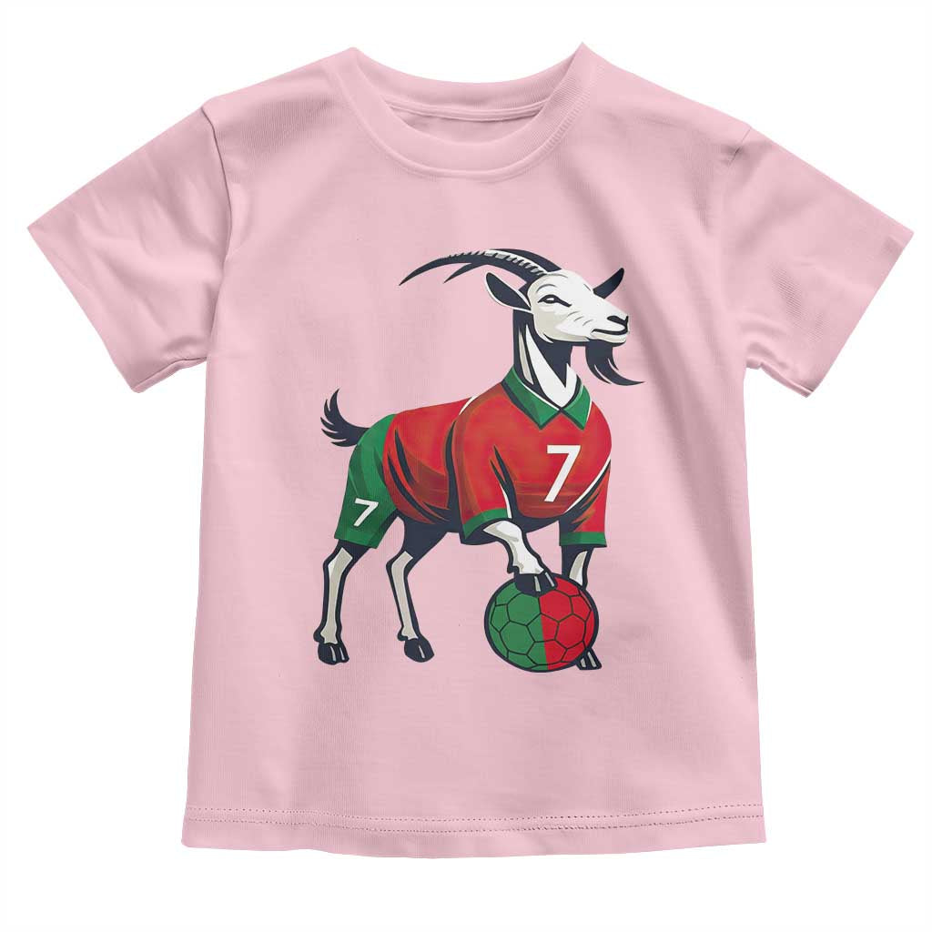 Number Seven Soccer GOAT Siuuuu Celebration Toddler T Shirt TS12 Light Pink Print Your Wear