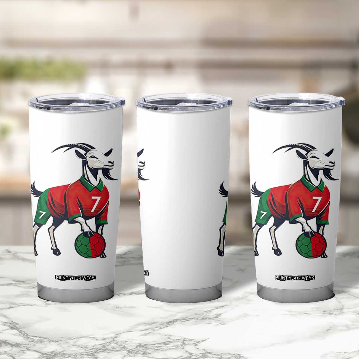 Number Seven Soccer GOAT Siuuuu Celebration Tumbler Cup TS12 Print Your Wear