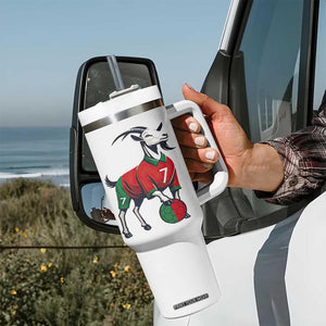 Number Seven Soccer GOAT Siuuuu Celebration Tumbler With Handle TS12 Print Your Wear