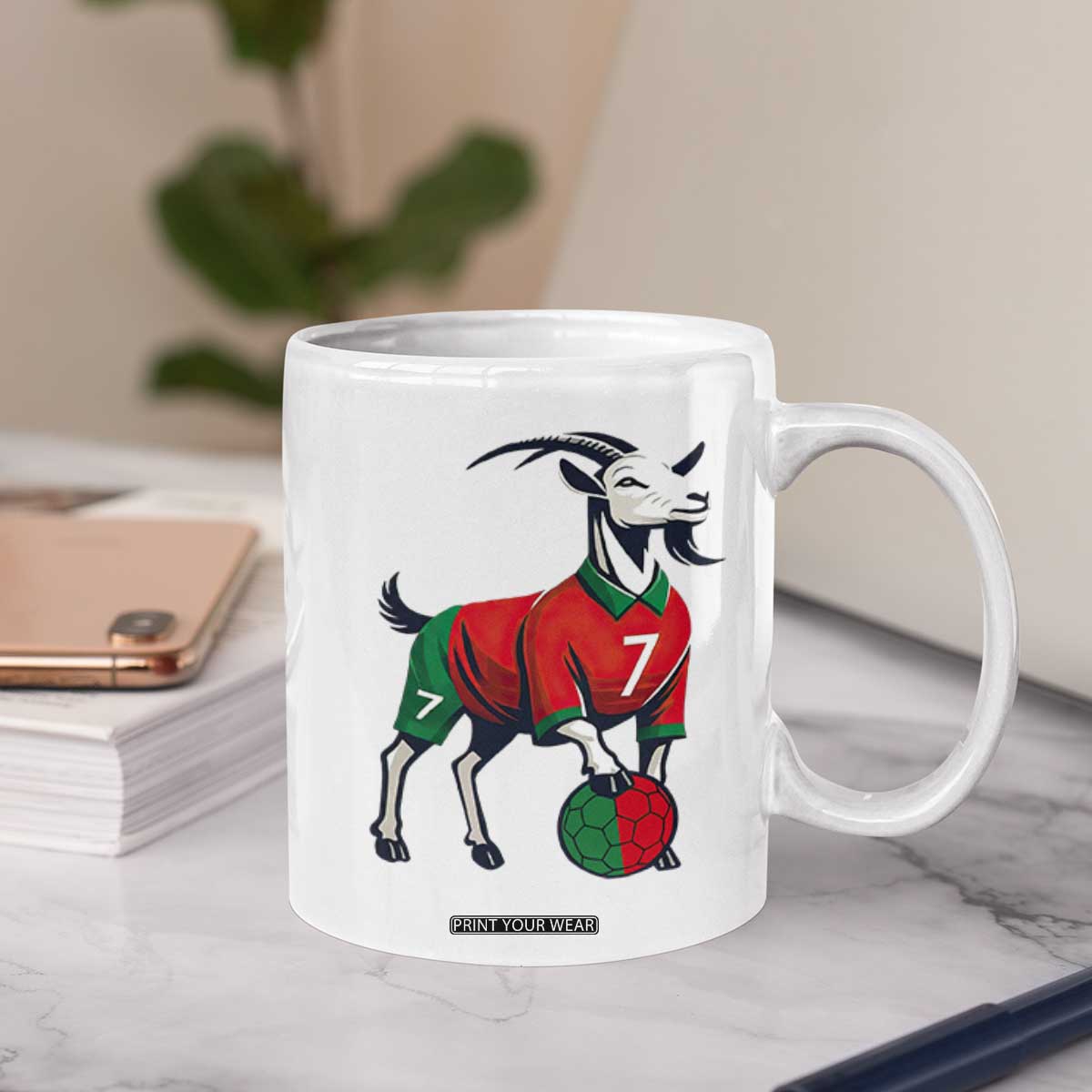 Number Seven Soccer GOAT Siuuuu Celebration Coffee Mug TS12 Print Your Wear