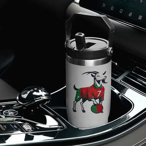 Number Seven Soccer GOAT Siuuuu Celebration Flip Straw Tumbler TS12 Print Your Wear