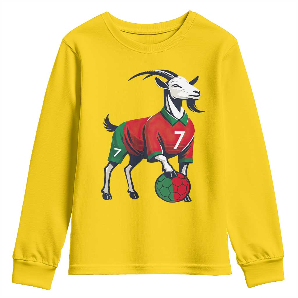 Number Seven Soccer GOAT Siuuuu Celebration Youth Sweatshirt TS12 Daisy Print Your Wear