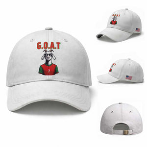 Siuuuu Goat Soccer Celebration Baseball Cap Gift For Fans TS12 Baseball Cap Universal Fit White Print Your Wear