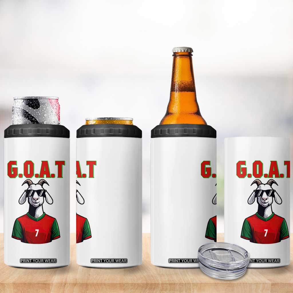 Siuuuu Goat Soccer Celebration 4 in 1 Can Cooler Tumbler Gift For Fans TS12 Print Your Wear