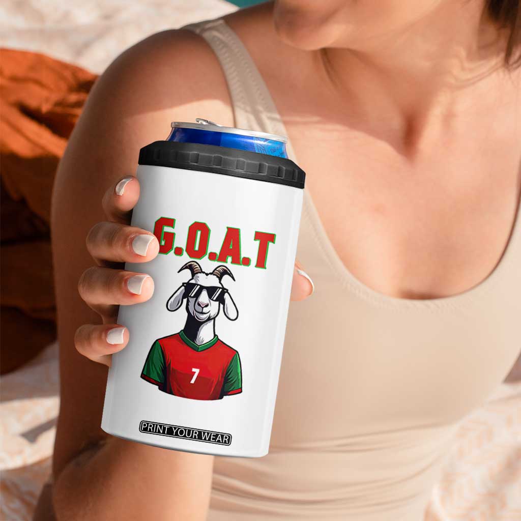 Siuuuu Goat Soccer Celebration 4 in 1 Can Cooler Tumbler Gift For Fans TS12 Print Your Wear