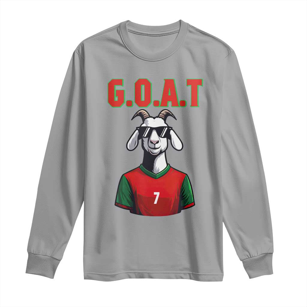 Siuuuu Goat Soccer Celebration Long Sleeve Shirt Gift For Fans TS12 Sport Gray Print Your Wear