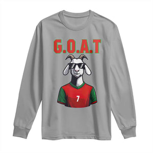 Siuuuu Goat Soccer Celebration Long Sleeve Shirt Gift For Fans TS12 Sport Gray Print Your Wear