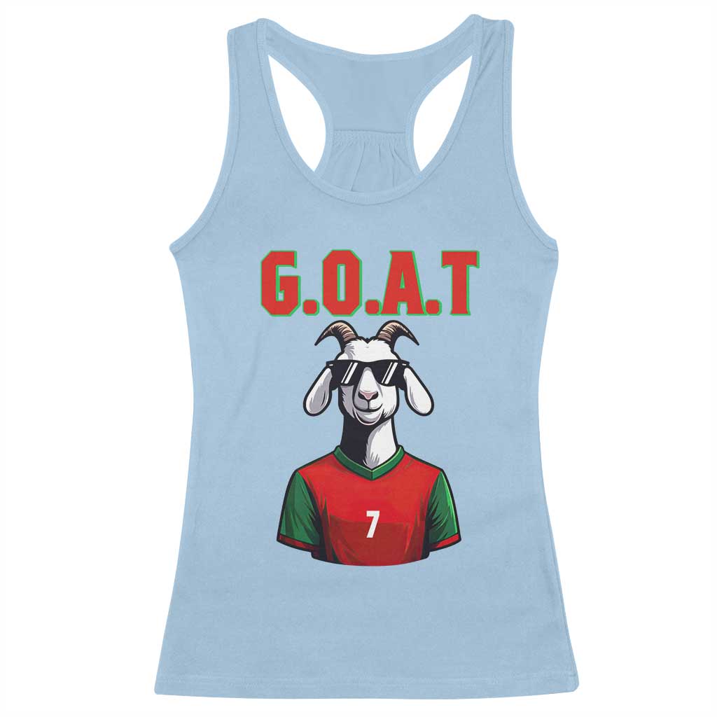 Siuuuu Goat Soccer Celebration Racerback Tank Top Gift For Fans TS12 Light Blue Print Your Wear