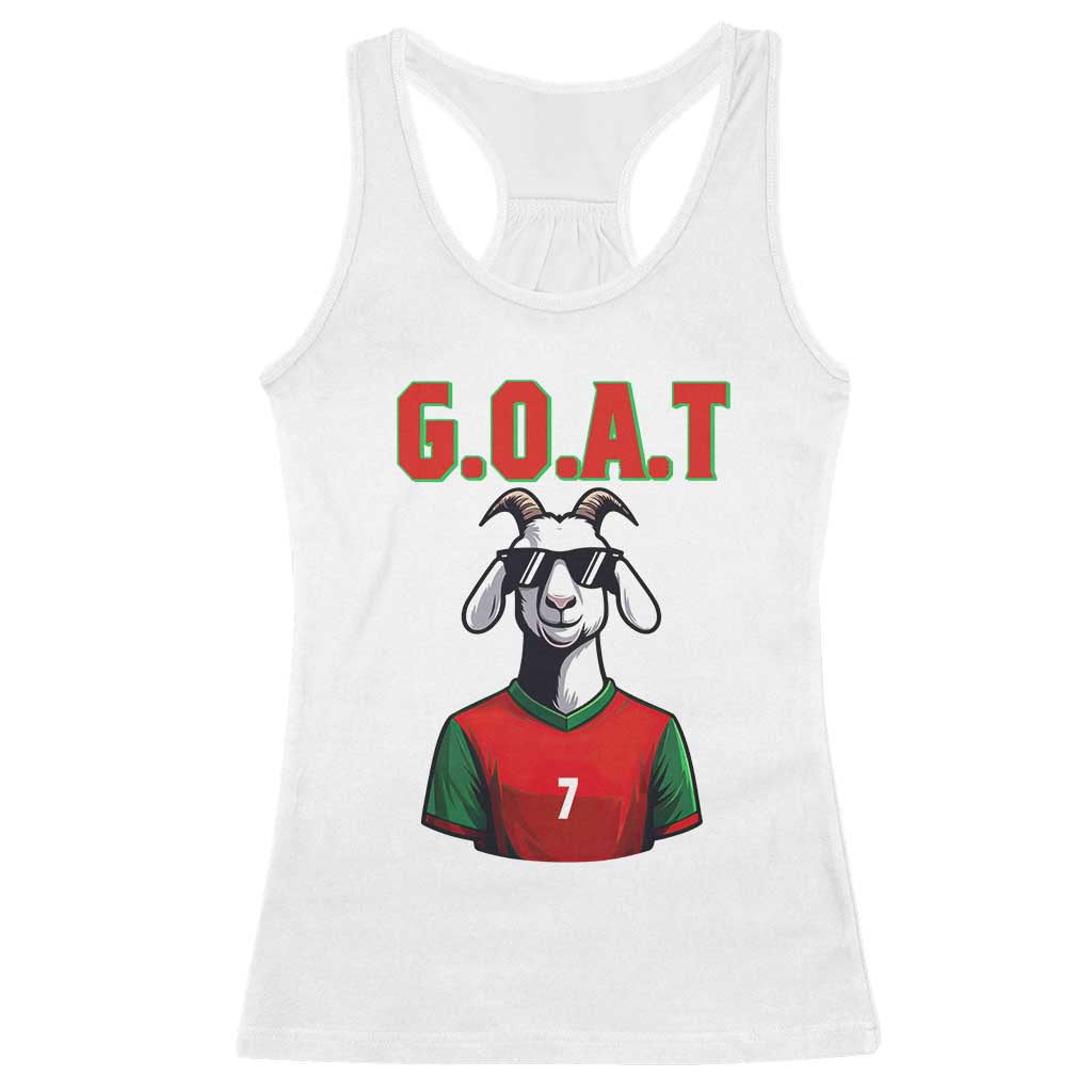 Siuuuu Goat Soccer Celebration Racerback Tank Top Gift For Fans TS12 White Print Your Wear
